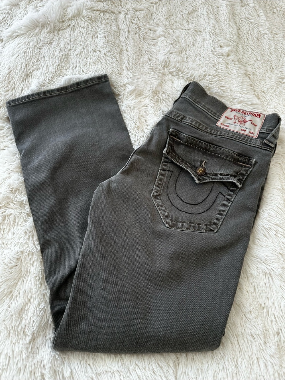 True Religion Billy Relaxed Bootcut Jeans Gray Wash Size 34